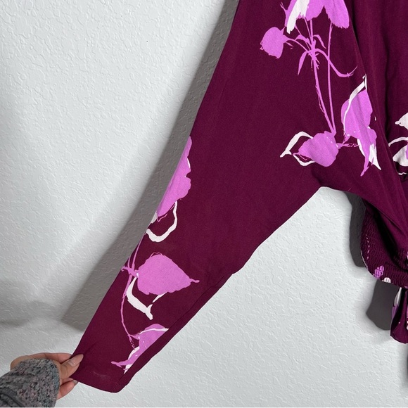 Free People Top Women’s Large Say You Love Me Blouse Floral Boho Keyhole BB - Picture 4 of 8